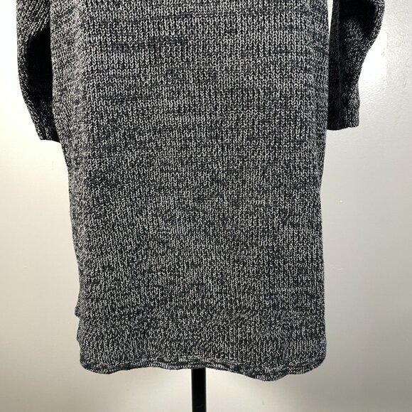 Express Black White Marled Deep V Neck Short Sleeve Pullover Sweater SP - Picture 5 of 13